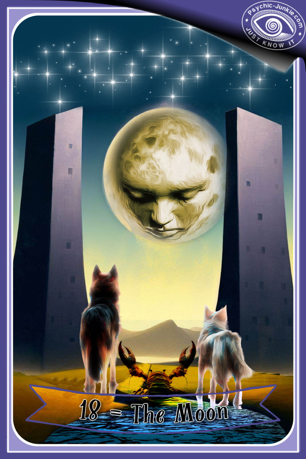 My AI Version Of The Moon Tarot Card