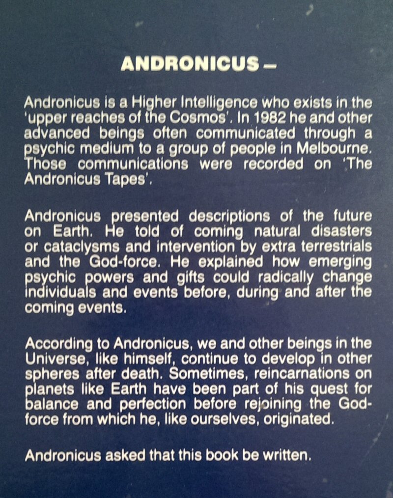 Andronicus Tapes (Back Cover)