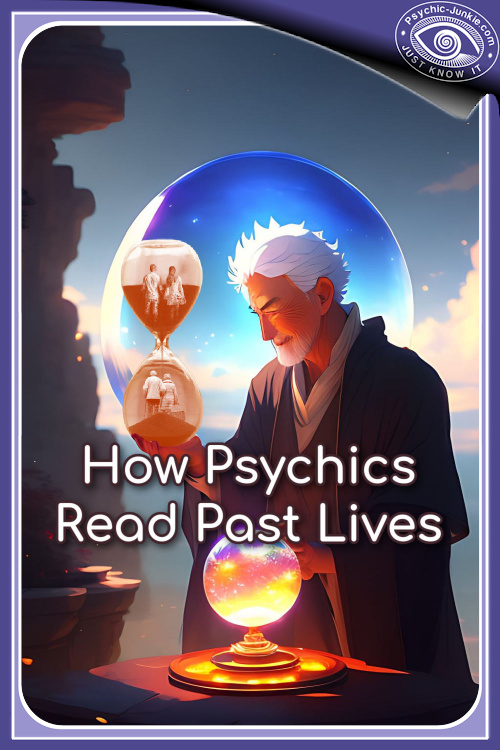 A wise psychic tuning into your past lives through a crystal ball A wise psychic tuning into your past lives through a crystal ball