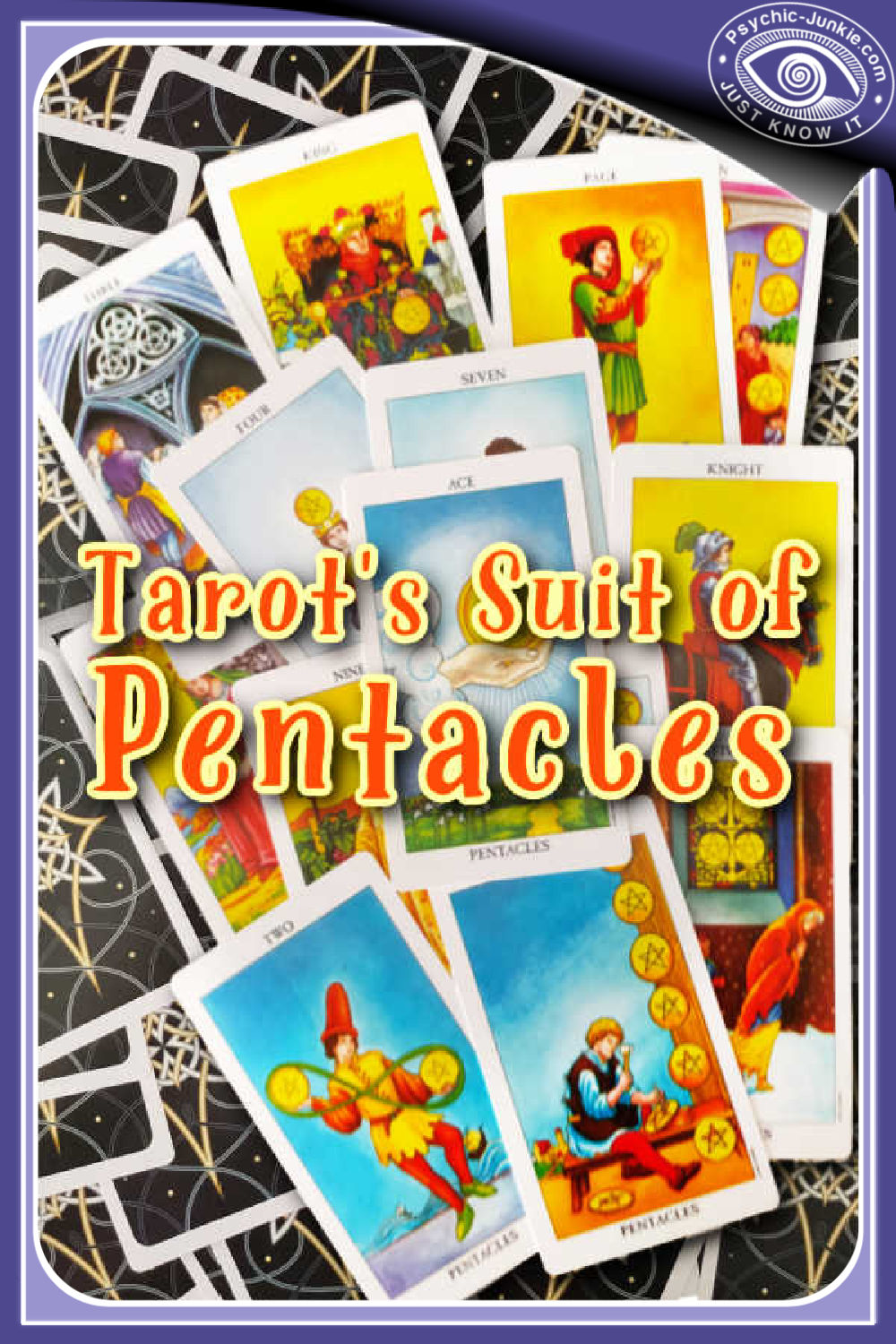 The symbolism of Pentacles Tarot Cards includes earth, air, fire, water, and spirit.