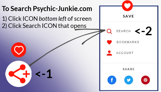 To Search Psychic Junkie Website
1) Click ICON bottom left of screen
2) Click Search ICON that opens