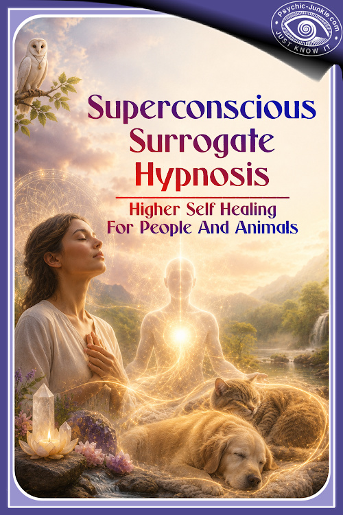 Superconscious Surrogate Hypnosis illustrating compassionate Higher Self healing for people and animals.