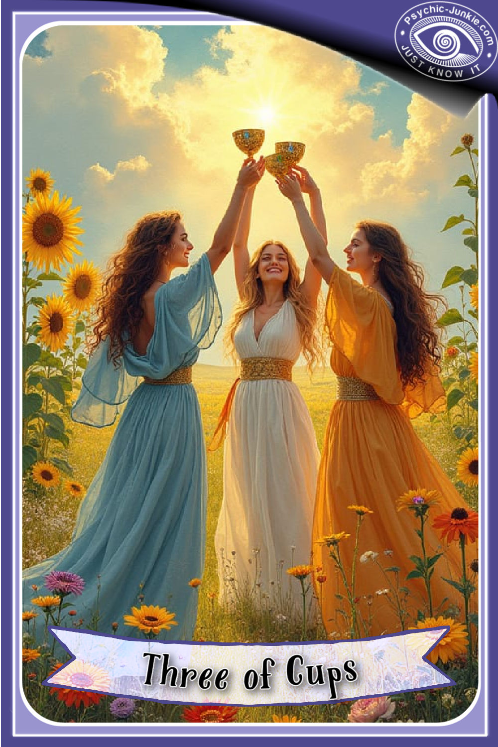 My AI Version Of The Three Of Cups Tarot Card