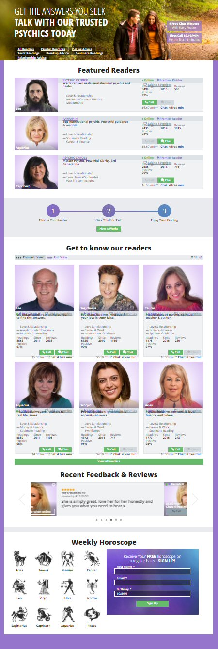 LifeReader Psychic Website