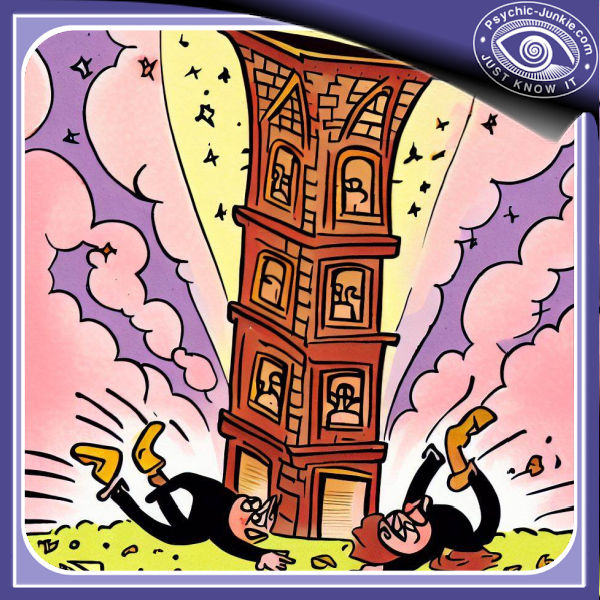 Cartoon Of The Tower Tarot Card